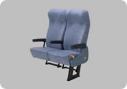 Asiento Intercity 940 alto fijo con pasamanos y apoya cabezas